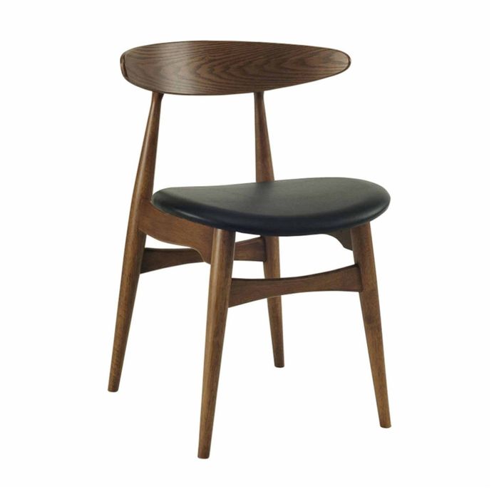 Modern Furniture Tricia Dining Chair 74.8x47.5cm- Walnut + Black