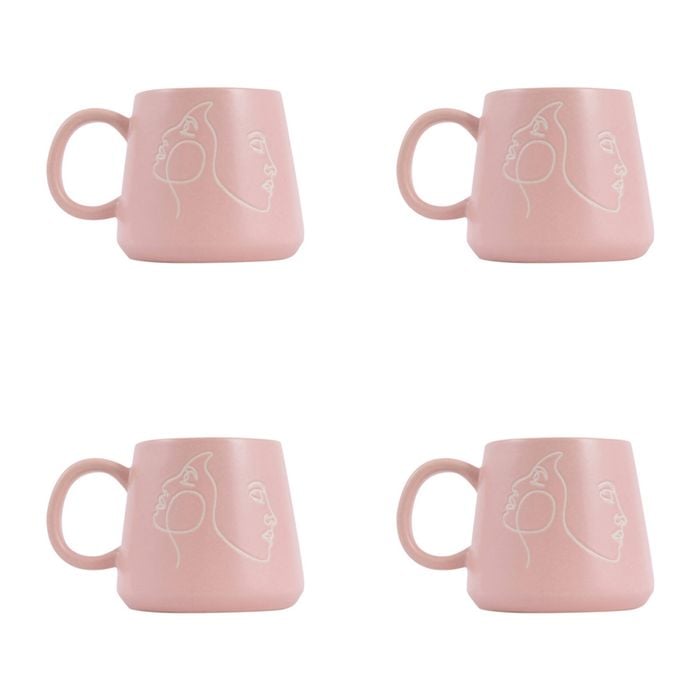 4PK Splosh Heartfelt Sister 440ml Stoneware Mug Coffee/Tea Cup - Pink