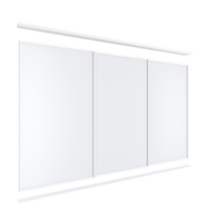 Lugna 2100 x 2701-3600mm Triple Melamine Wardrobe Sliding Door Custom Package