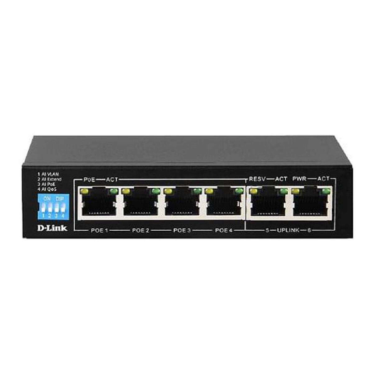 D-Link DGS-F1006P-E 6-Port Gigabit PoE Switch With 4 Long Reach PoE ...