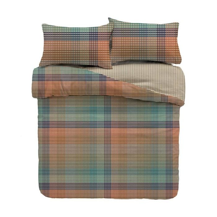 KAS Australia Ferdinand Quilt Cover Check Style Print 100% Cotton - Queen