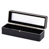 Catzon Watch Case 6 Slot Watch Display Case With Glass Lid-carbonblack