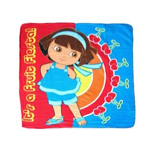 Caprice Polar Fleece Throw Rug Dora Explorer It's Fruit Fiesta 100 x 100 cm