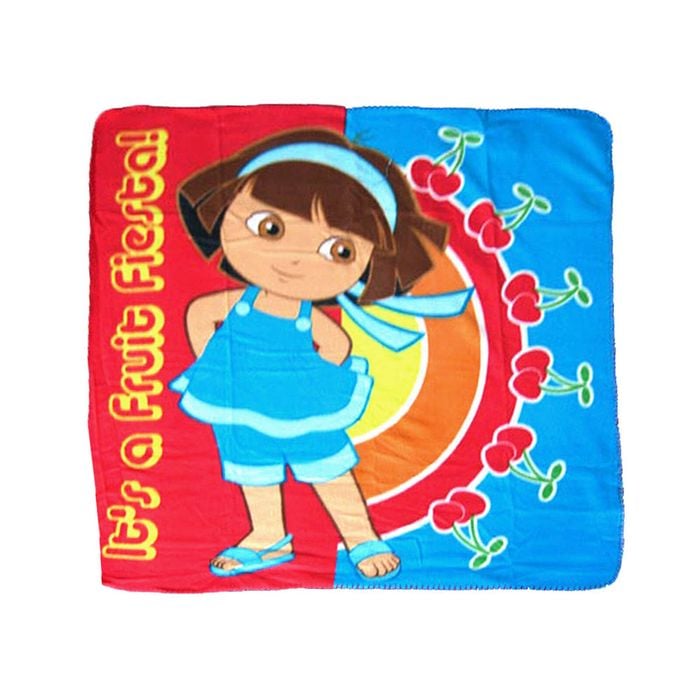 Caprice Polar Fleece Throw Rug Dora Explorer It's Fruit Fiesta 100 x 100 cm