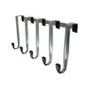 Adoored 5 Satin Chrome Hooks Over-The-Door Hook Rack
