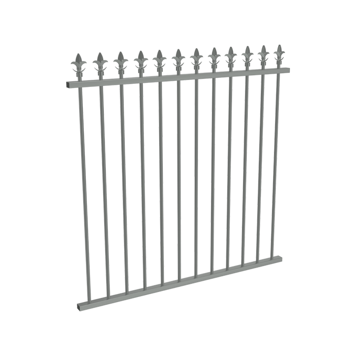 ProtectorAl 350 - 1200 x 1200mm Palladium Silver Aluminium Spear Top Pool Fence Panel