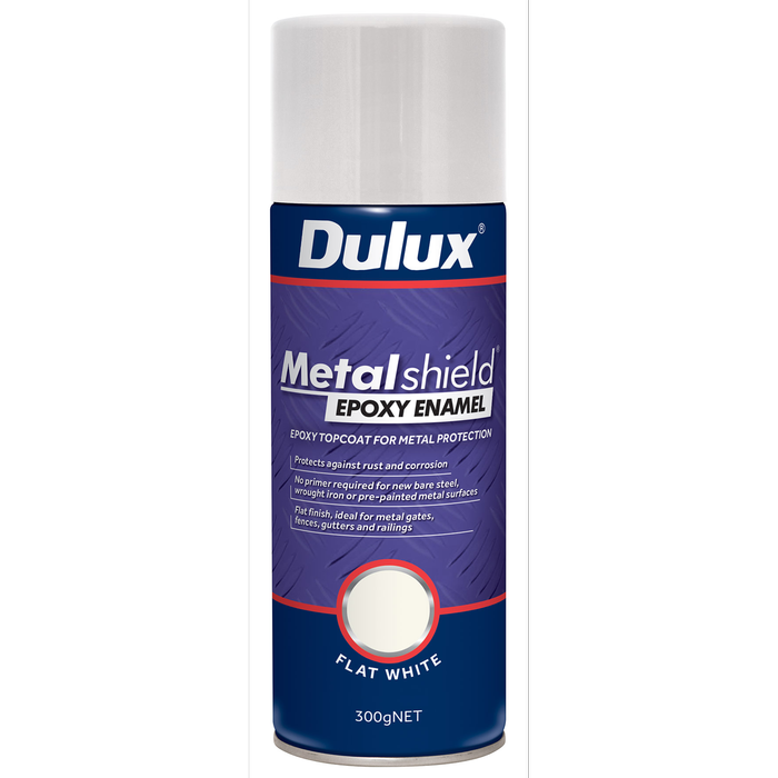 Dulux 300g Metalshield Epoxy Enamel Spray Paint Flat White