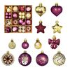 Catzon 64 Pcs Christmas Ornaments with Bow & Star & Heart Shaped Great for Holiday Party Decor-Set 2