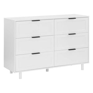 Quincy Tallboy Dresser Chest 6 Drawers White