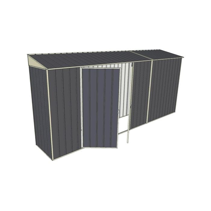 Build-a-Shed 0.8 x 4.5 x 2m Skillion Double Hinged Side Door Shed - Grey