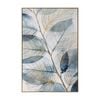 Urban Style Brushmarks Foiled Canvas Watercolour Leaves Blue
