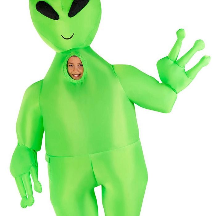 Giant Inflatable Green Alien Boys Halloween Costume - One Size