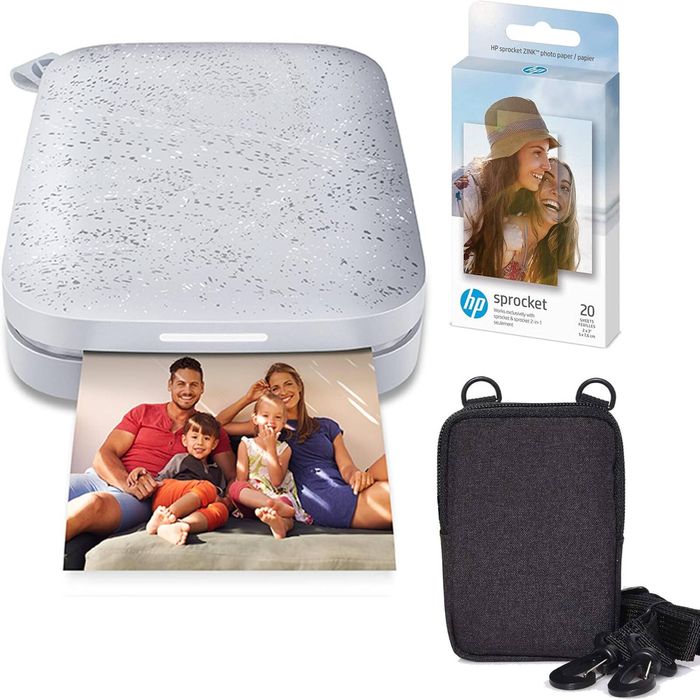 HP Sprocket Portable 2x3 Instant Photo Printer Luna Pearl+20x Pack Zink Paper