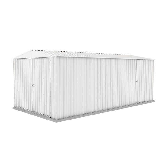 Absco Sheds 3.00mW x 5.96mD x 2.30mH Surfmist Double Door Highlander Garden Shed