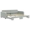 vidaXL Daybed with Trundle Sofa Bed Couch Bed Single Size Light Grey Velvet