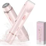 NNEOBA 2 in 1 Electric Bikini Trimmer & Facial Shaver Waterproof Pink