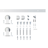 Rolltrak 2000 x 40 x 6mm Matte White Barn Door Track Top Mount