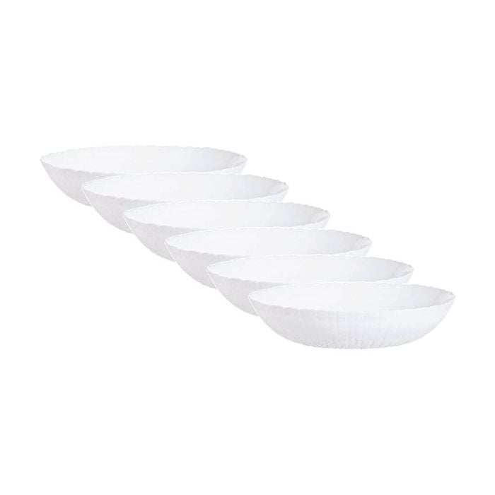 6pc Luminarc Ammonite Cereal Bowl 14x3.5cm Serveware Opal Glass White