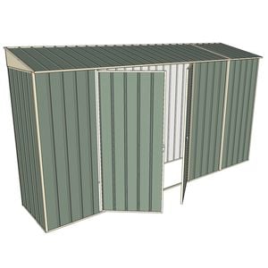 Build-a-Shed 0.8 x 3.7 x 2m Skillion Double Hinged Side Door Shed - Green