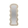 Best world 160cmx60 cm Beige Modern Wavy Velvet Mirror