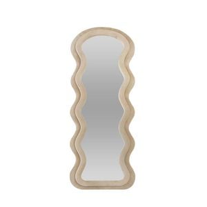 Best world 160cmx60 cm Beige Modern Wavy Velvet Mirror