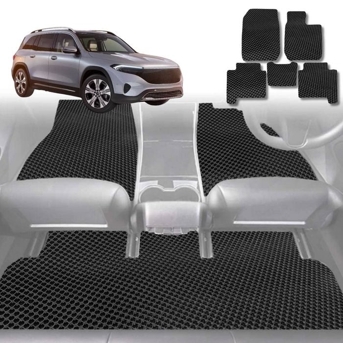6D Diamond Car Floor Mats for Mercedes-Benz EQA SUV 2021-Current-Ultimate Set-Black-Outback GT