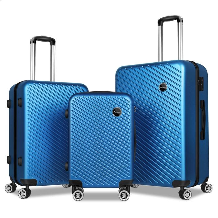 ALFORDSON 3pcs Luggage Trolley Suitcase Set Blue