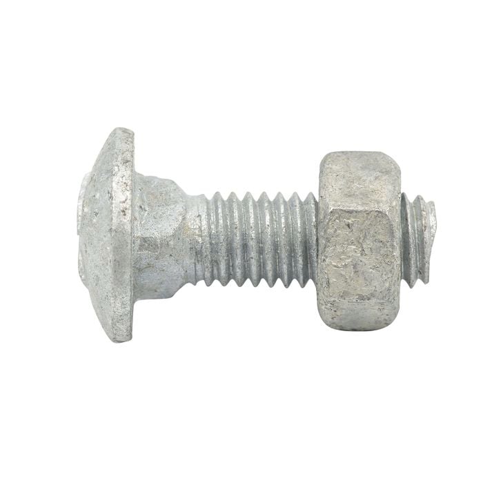 Zenith M8 x 25mm Hot Dipped Galvanised Cup Head Bolt And Nut - Each