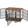 BingoPaw Wooden Dog Crate Furniture with Heavy Duty Metal Frame and Removable Divider 90x62x68.5cm