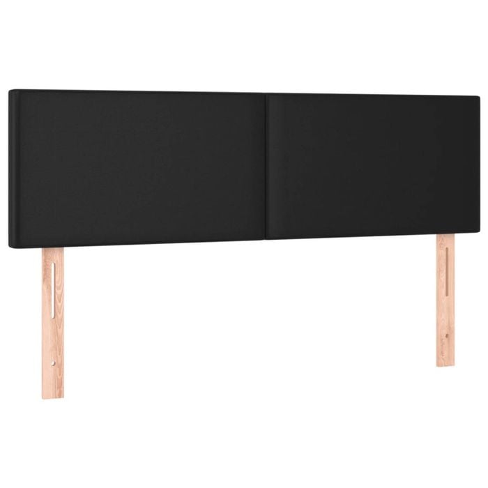 vidaXL LED Headboard Upholstered Bed Header Bedroom Black 144 cm Faux Leather