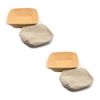 2PK Brunswick Bakers Square Rattan 25cm Bread Banneton w/Lining Sourdough Basket