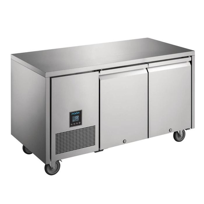 Polar U-series Counter Fridge Premium Double Door 267ltr Stainless Steel Commercial Refrigeration
