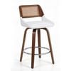 Artiss 60cm Seat Height Wooden Bar Stools Swivel Kitchen Counter Stool Chair With Pu Seat Pe Rattan