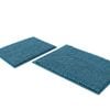 Smarcute 2 Pieces Chenille Bath Mats Non Skid Washable Bathroom Rugs 50cm X 81cm & 43cm X 61cm Turquoise