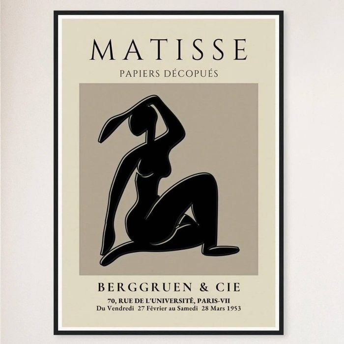 Galrie Henri Matisse Black Silhouette Art Print from Galerie Berggruen & Cie, Black Frame, A0 84 x 119cm (33 x 47inch)