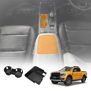 Centre Console Organizer Set For Ford Next-gen Ranger 2022-Onwards Armrest Tray Cup Holder Storage Box