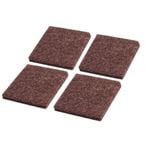 Felt Gard 25mm Brown Square Adhesive Felt - 4 Pack