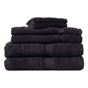 6pc Canningvale Luxury Bathroom Towel Set Royal Splendour Home Decor Black