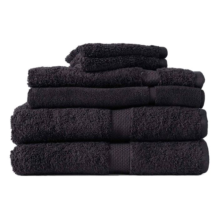 6pc Canningvale Luxury Bathroom Towel Set Royal Splendour Home Decor Black