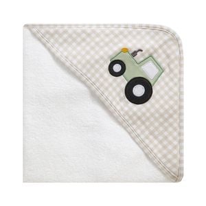 Living Textiles Organic Cotton Baby Hooded Towel Tractor Ride
