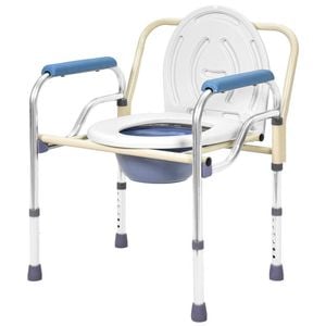 Foldable Commode Chair Mobile Bedside Toilet Stool