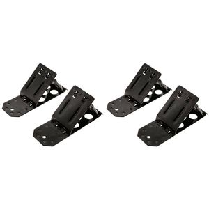2x 2pc Hulk Steel Compact Flat Folding Wheel Chocks 190x70mm Black