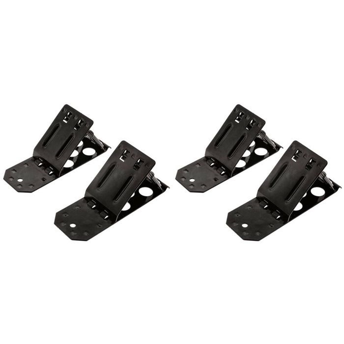 2x 2pc Hulk Steel Compact Flat Folding Wheel Chocks 190x70mm Black