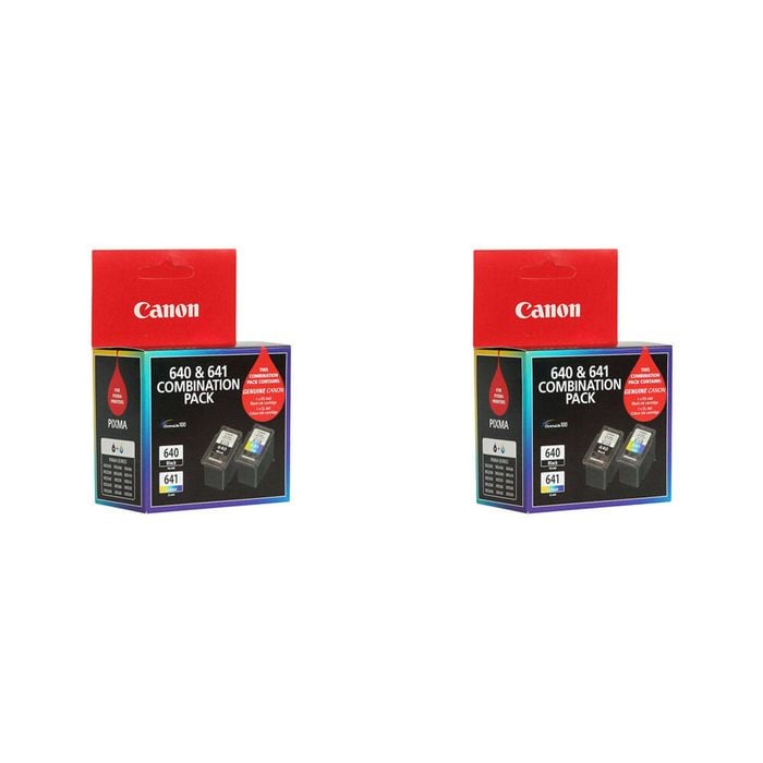2pk Canon Pixma Pg640 + Cl641 Printer Ink Cartridge Combination Ink Pack
