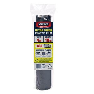Grunt 4m x 10m Black 140um Multi-Use Plastic Film