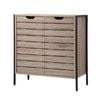 Oikiture Shoe Rack Shoes Storage Cabinet Organiser Shelf 2 Doors Brown
