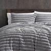 Ardor Boudoir Double Jax Chunky Faux Fur Quilt Cover w/ Pillowcase Set - Smoke