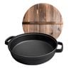 SOGA 33cm Round Cast Iron Pre-seasoned Deep Baking Pizza Frying Pan