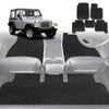 6D Diamond Car Floor Mats for Jeep Wrangler 2006-2018 (4-Door JK) Full Set-Black-Outback GT