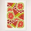 Galrie Vibrant Red Fruits Art Print for Kitchen Decor - Abstract Fruit Collection, White Frame, A2 42 x 60cm (16 x 24inch)